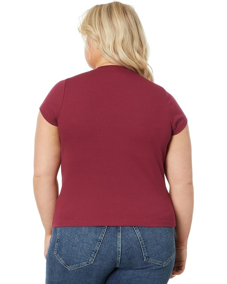 

Футболка Madewell Plus Brightside Rib Tee, цвет Mulberry Wine