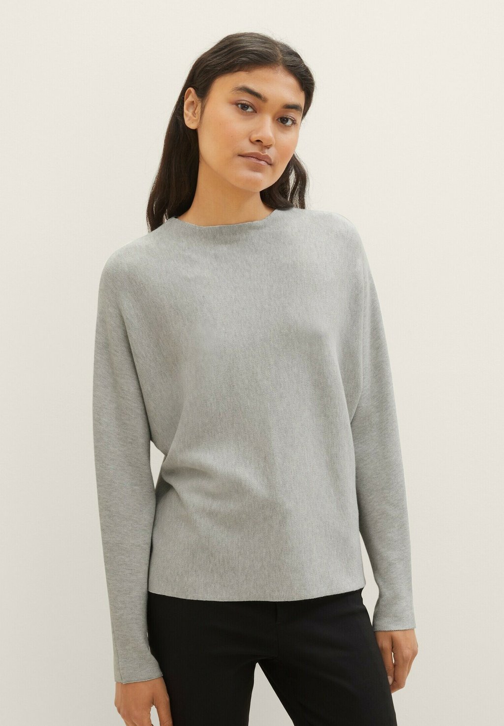 Свитшот TOM TAILOR DENIM BASIC, цвет basic light grey melange пуловер tom tailor dünner feinstrick basic v ausschnitt sweater коричневый