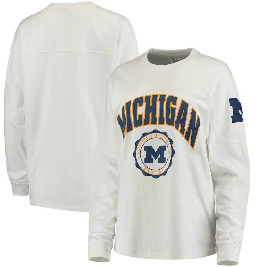 

Футболка с длинным рукавом Pressbox Michigan Wolverines, белый