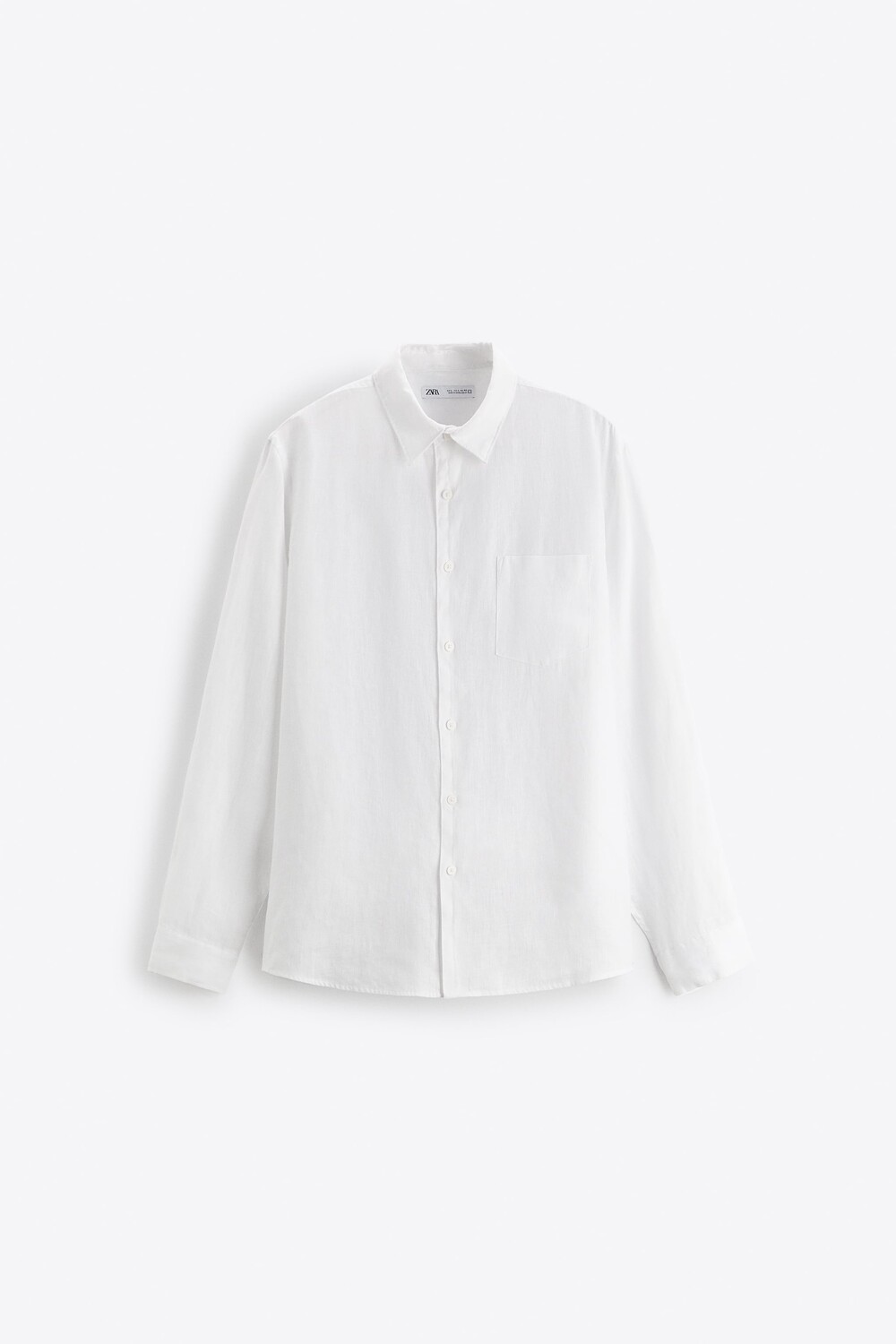 

Рубашка из 100% льна Zara, белый