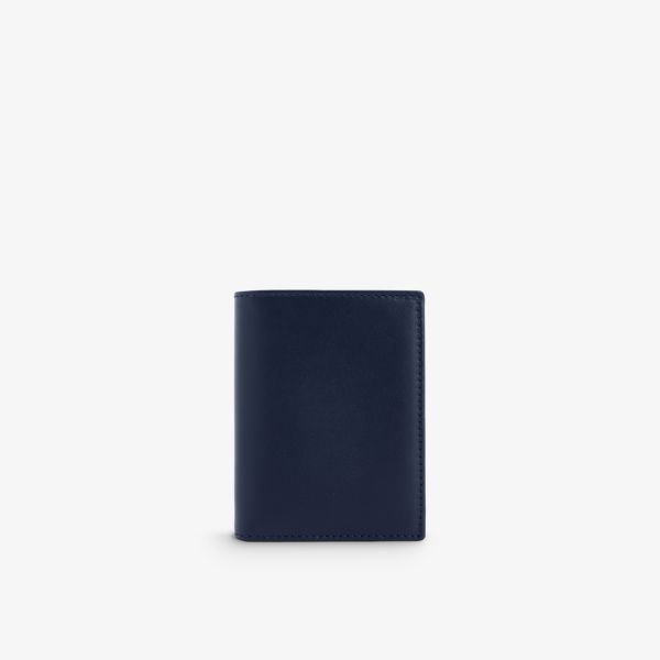 Складной кожаный кошелек с фирменным тиснением Comme des Garçons, темно-синий