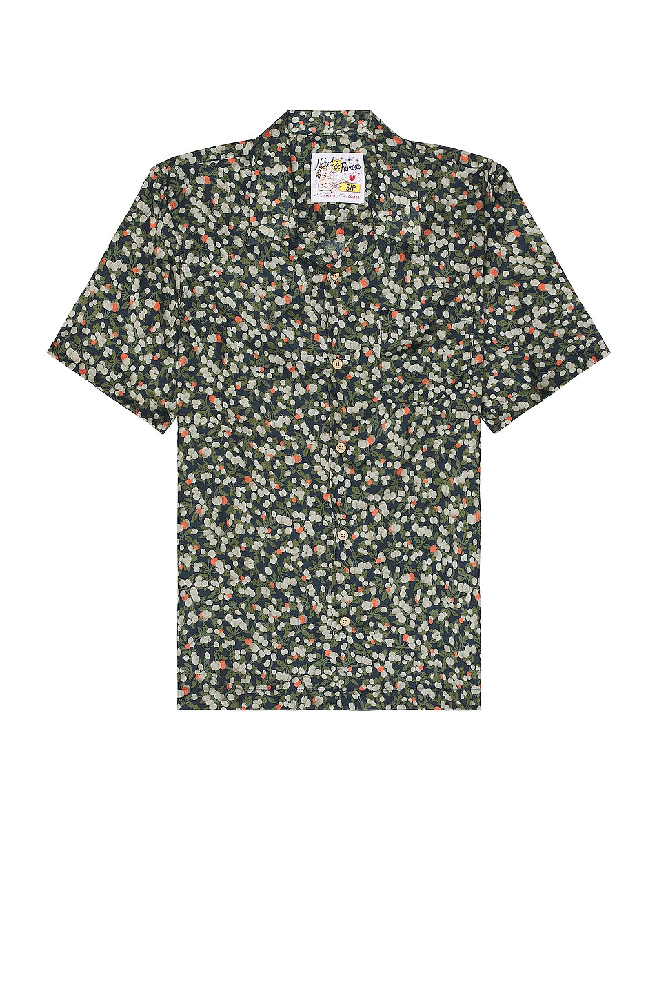 

Рубашка Naked & Famous Denim Fruit Print Aloha, темно-синий