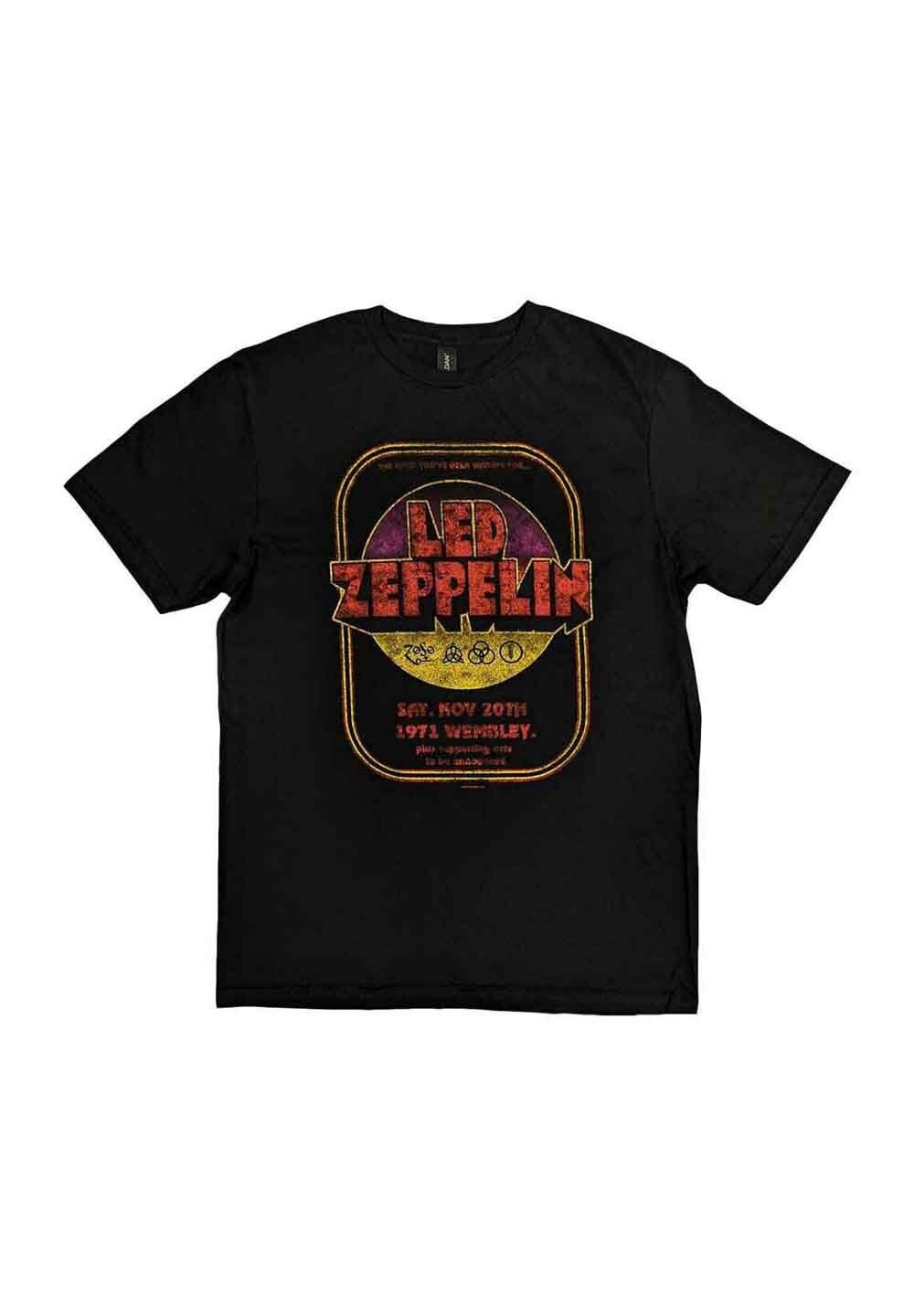 

Футболка с принтом LED ZEPPELIN 1971 WEMBLEY Paradiso Clothing, черный