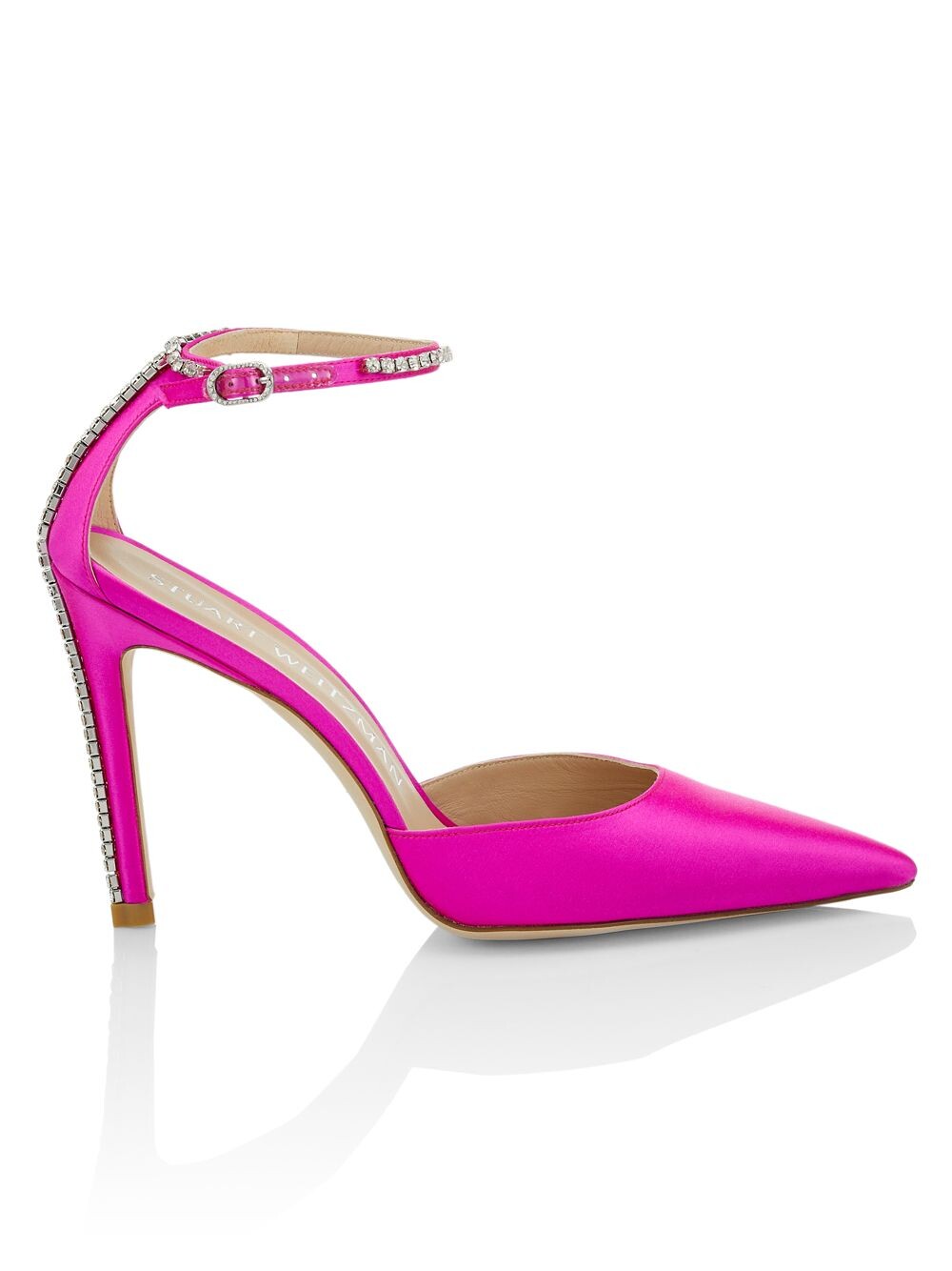 

Атласные туфли-лодочки Stuart Glam с кристаллами Stuart Weitzman