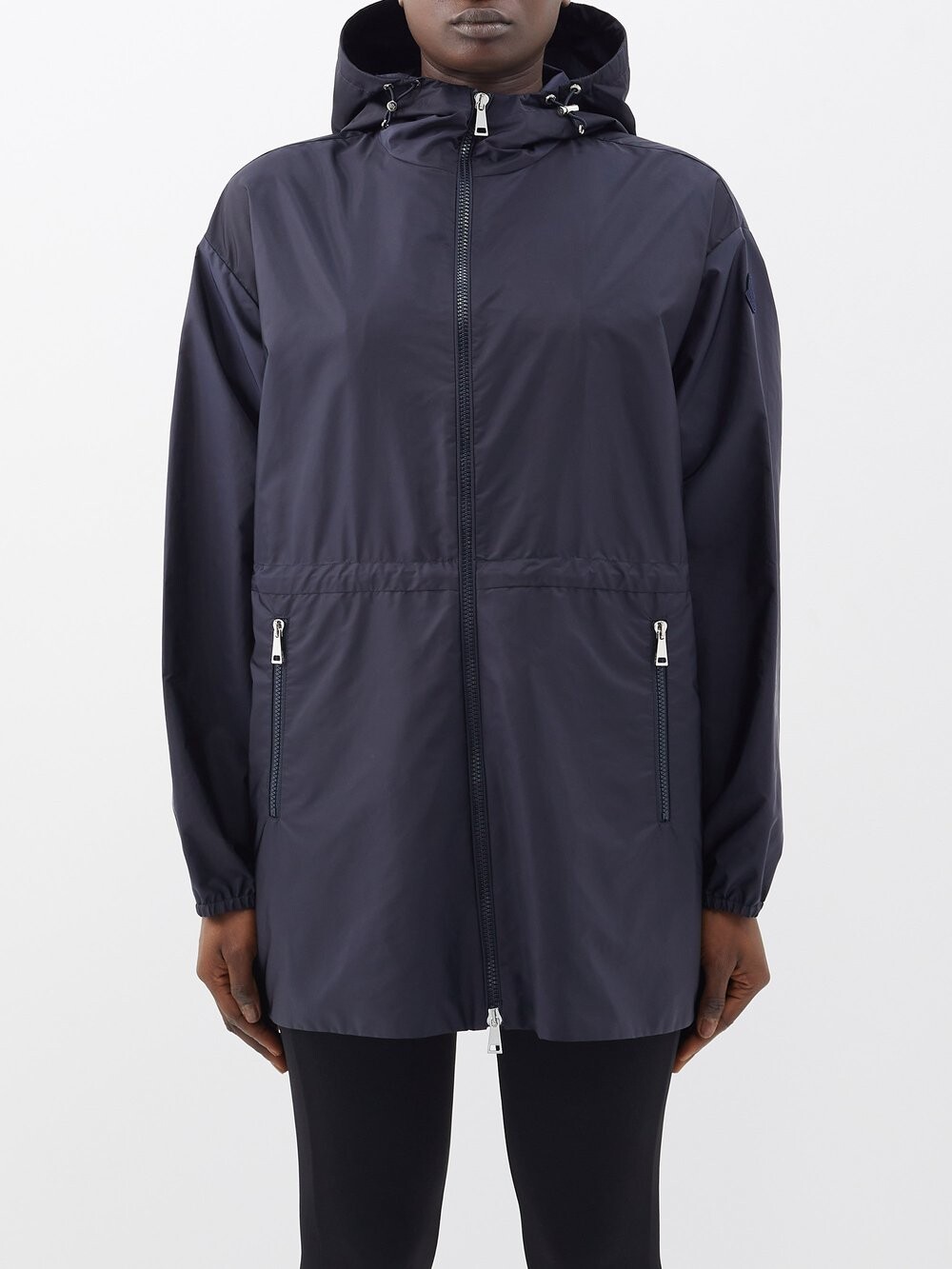 

Нейлоновая куртка wete с капюшоном и шнурком на талии Moncler, синий