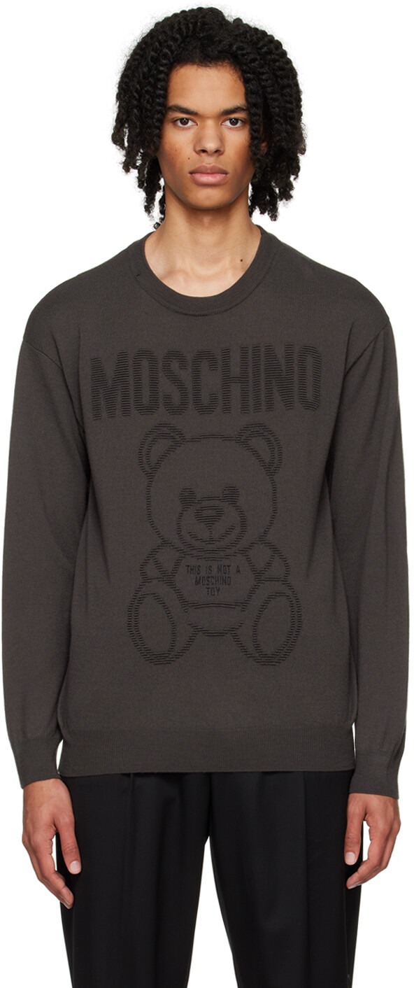 

Серый жаккардовый свитер Moschino