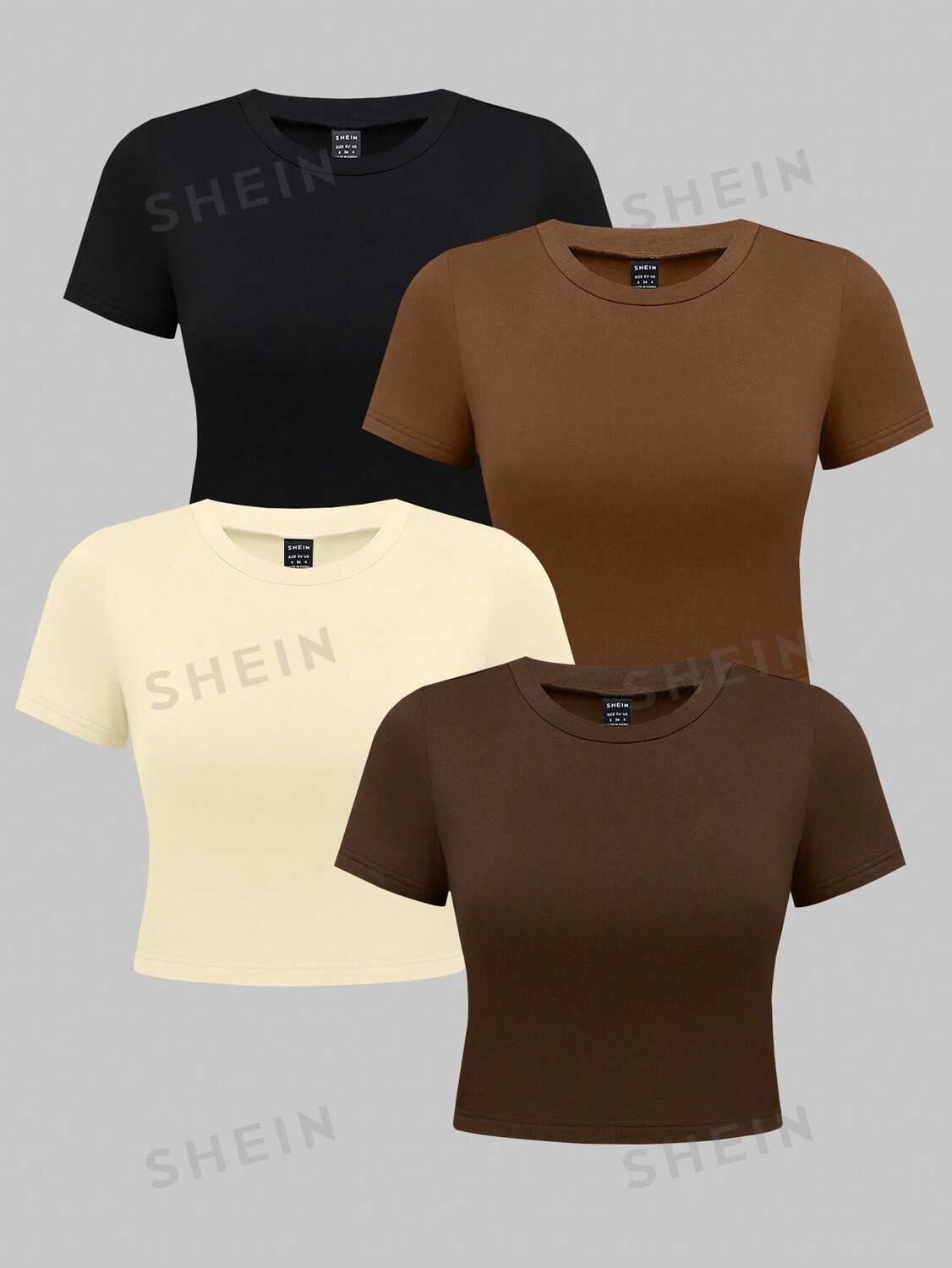 

EZwear Футболки больших размеров с короткими рукавами, 4 шт Shein, мультиколор
