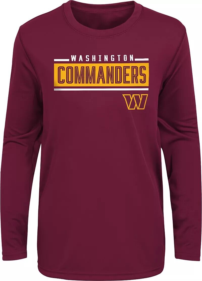 

Nfl Team Apparel Для мальчиков Washington Commanders Amped Up красная футболка с длинными рукавами