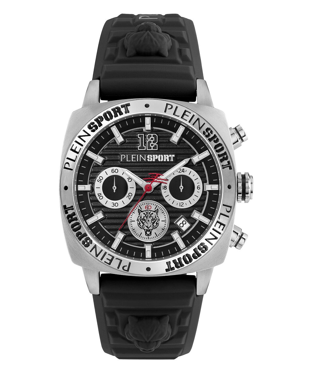 

Мужские часы Wildcat с черным силиконовым ремешком, 40 мм Plein Sport