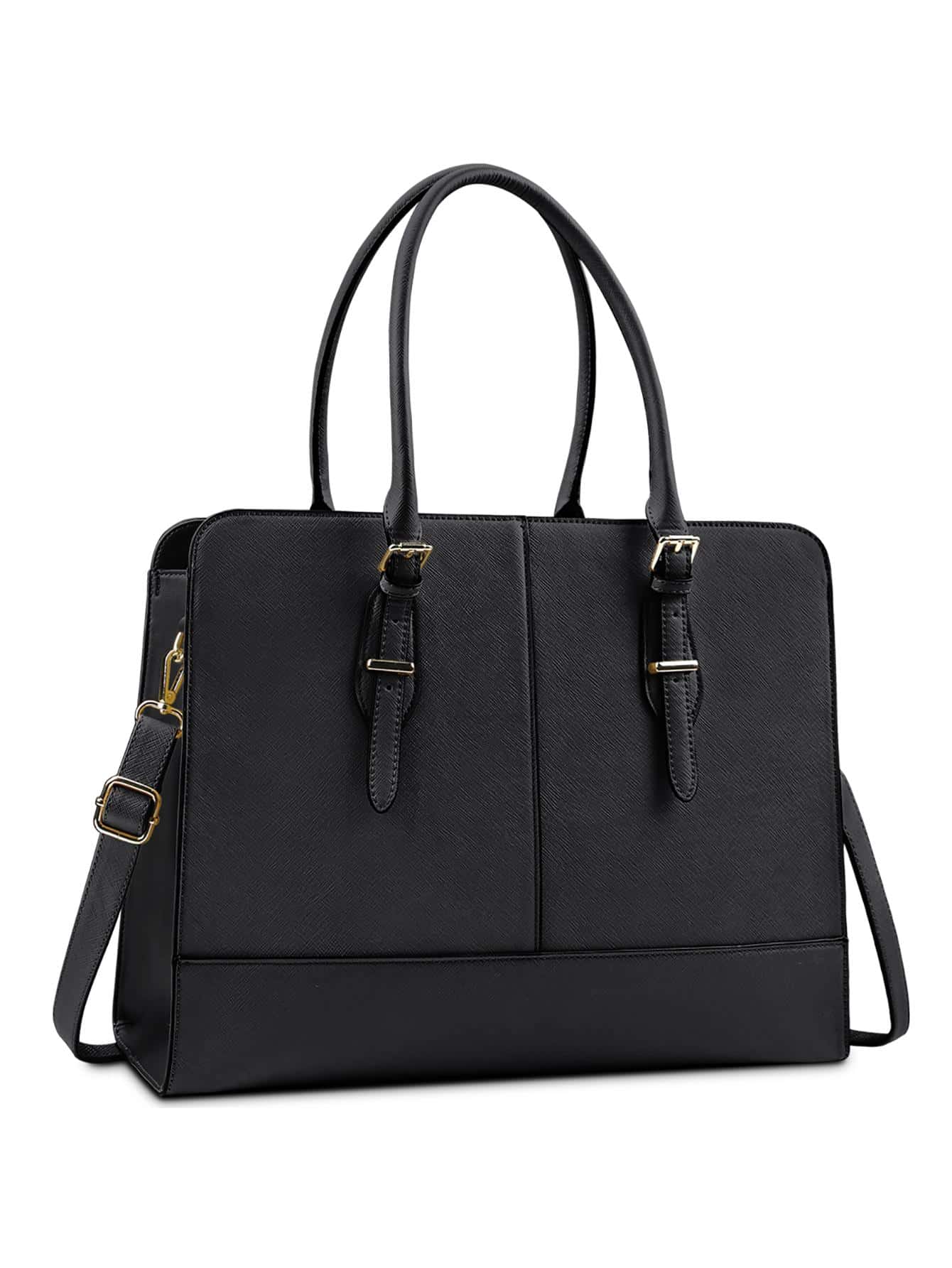 Женская кожаная сумка для ноутбука, черный женский кожаный портфель oyixinger деловая сумка через плечо для ноутбука 13 дюймов macbook hp acer dell модная женская сумка с верхней ручкой