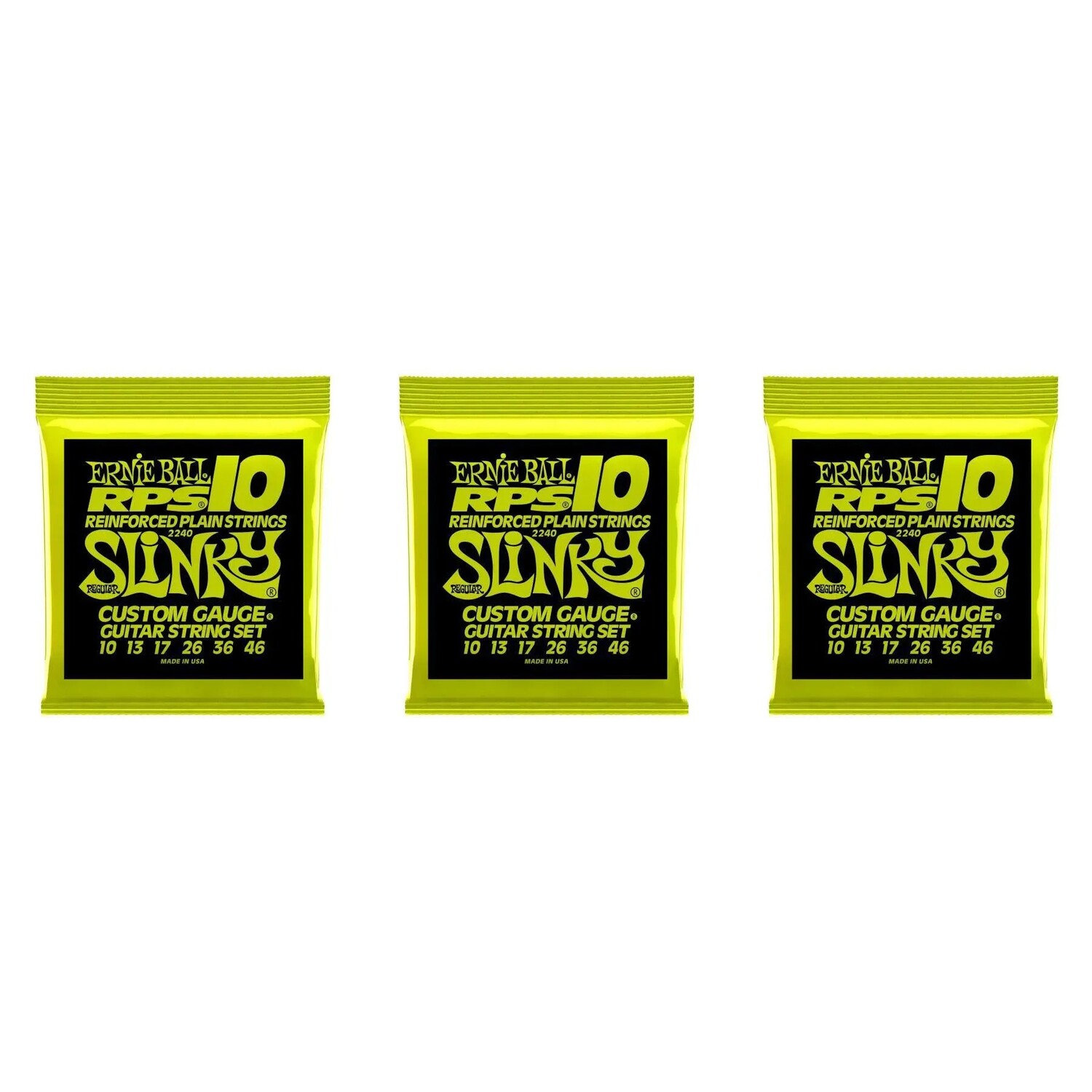 

Струны для электрогитары Ernie Ball 2240 Regular Slinky RPS с никелевой обмоткой — .010–.046 (3 шт.)