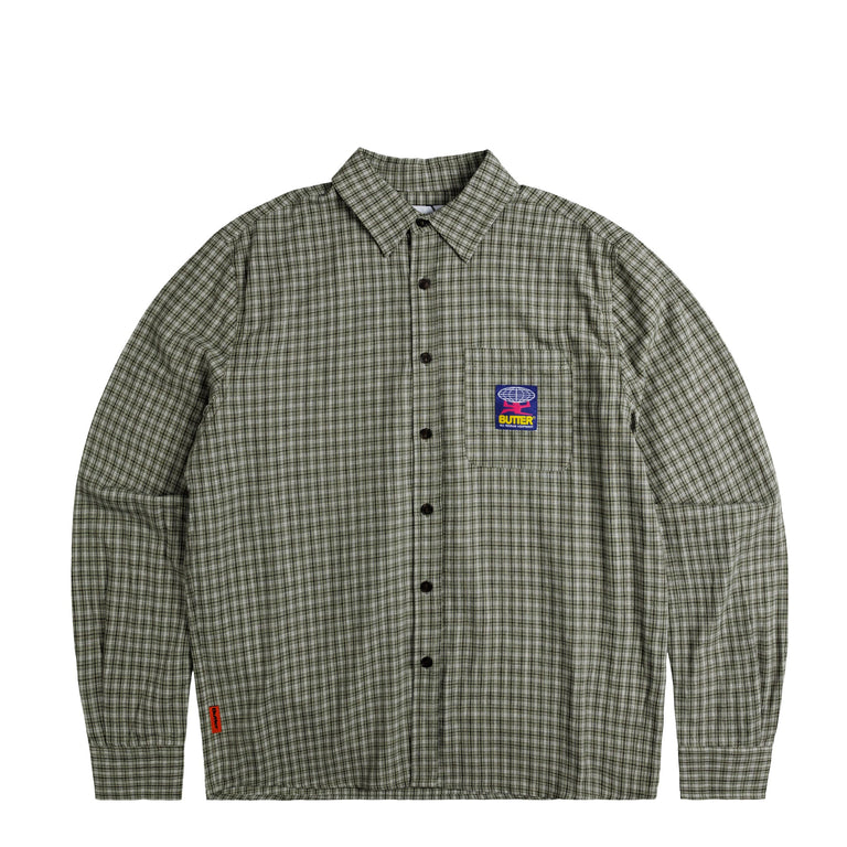 Рубашка Terrain L/S Shirt Butter Goods, серый butter goods terrain contrast stitch