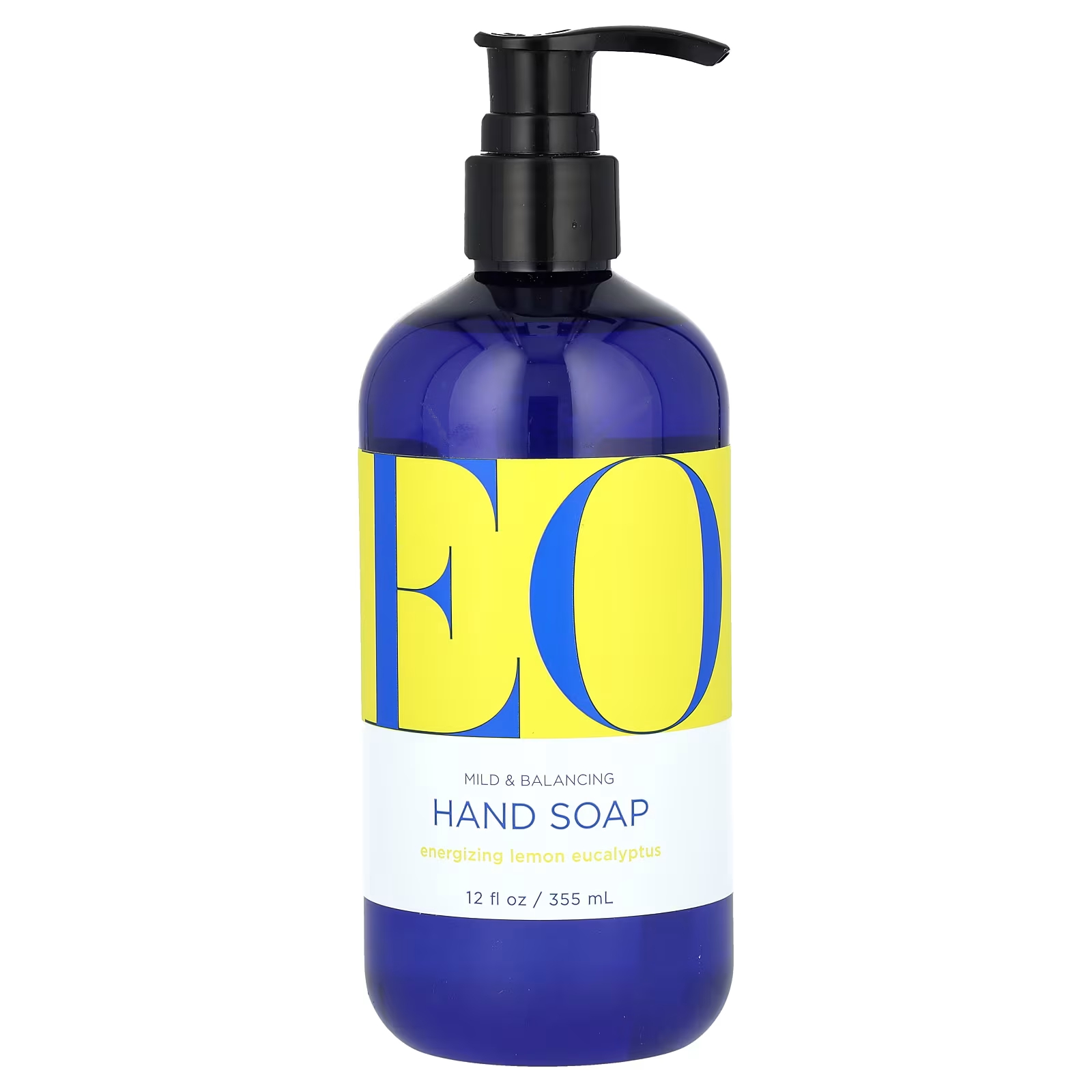 EO Products Мыло для рук, бодрящее, с лимоном и эвкалиптом, 12 жидких унций (355 мл) мыло для рук eo products с апельсиновым цветком и ванилью 355 мл