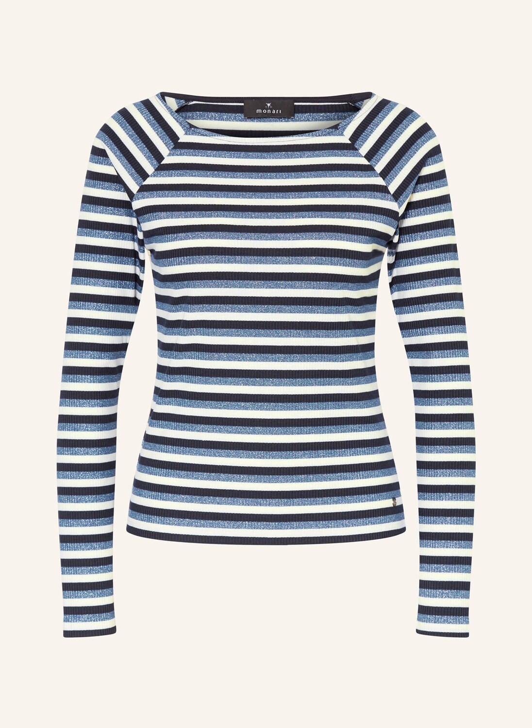 

Лонгслив из блестящей пряжи monari, цвет BLAU/SCHWARZ/WEISS
