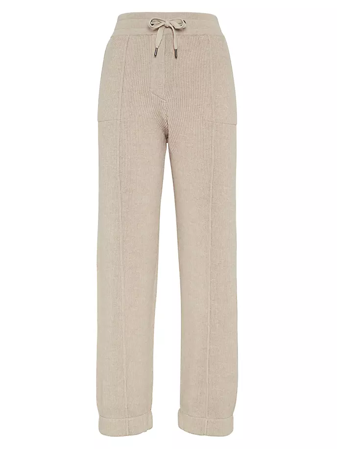 

Хлопковые английские спортивные штаны в рубчик Brunello Cucinelli, цвет camel