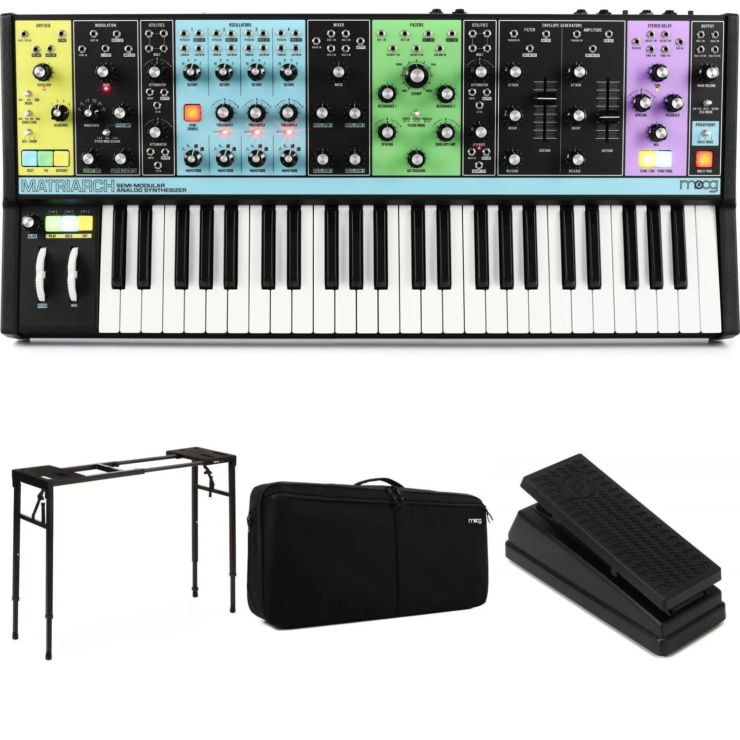 

Полумодульный аналоговый синтезатор и пошаговый секвенсор Moog Matriarch