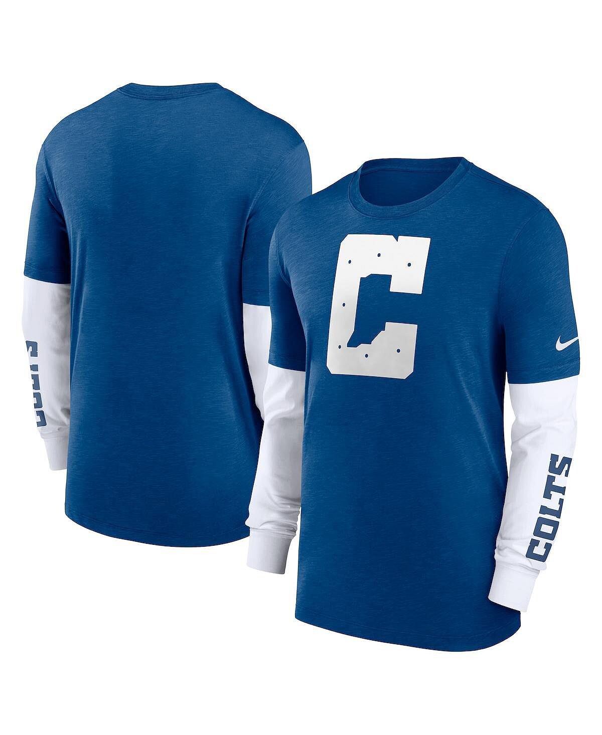 

Мужская модная футболка с длинным рукавом Heather Royal Indianapolis Colts Slub Nike