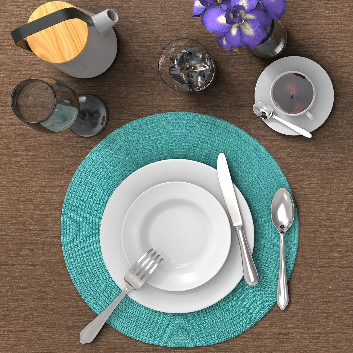 

Круглые подставки для столовых приборов Food Network, 4 шт., синий