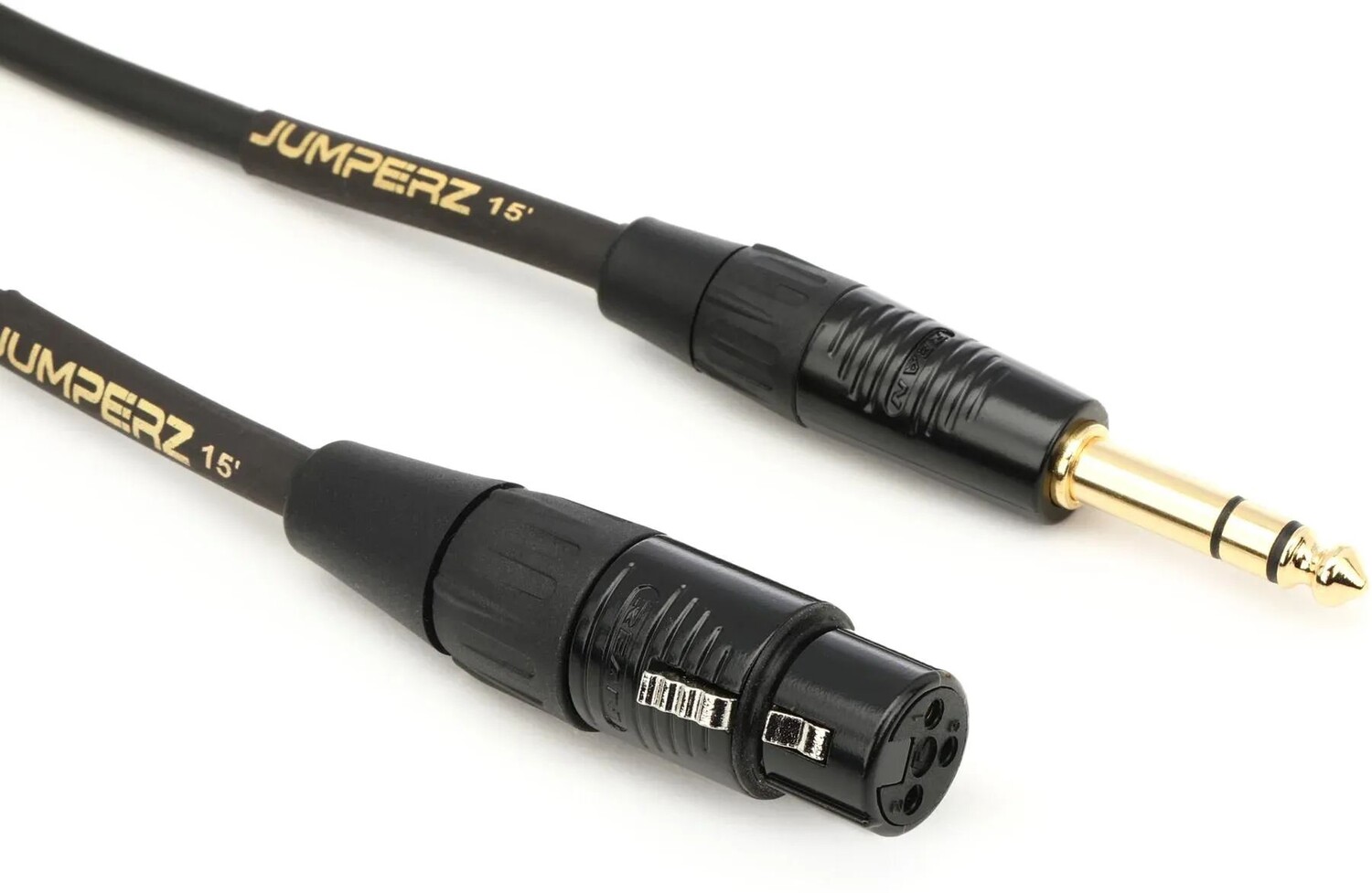 

JUMPERZ JGTRSXF-15 Золотой соединительный кабель TRS-XLRF — 15 футов