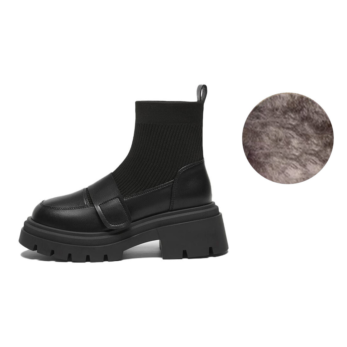 

Ботильоны женские Basto, цвет Black Fleece-lined