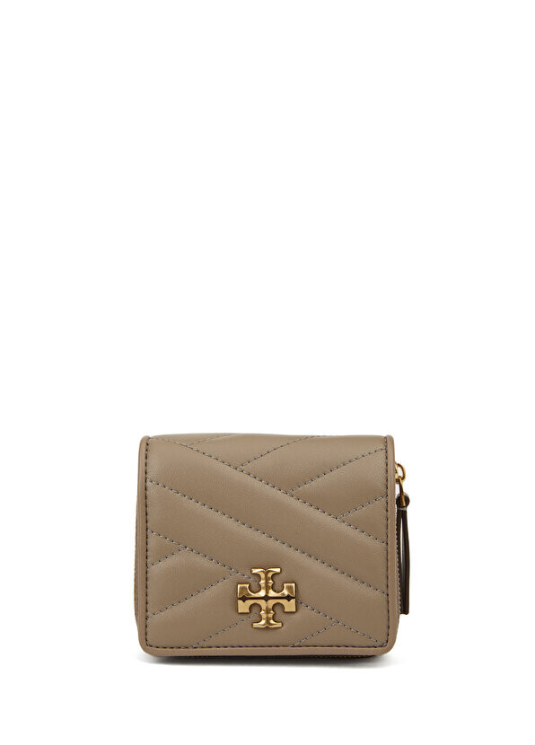 

Женский кожаный кошелек с серым логотипом Tory Burch