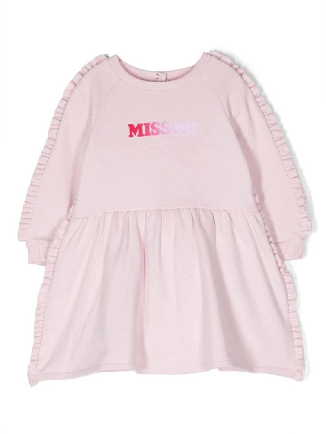 

Missoni Kids платье с оборками и логотипом, розовый