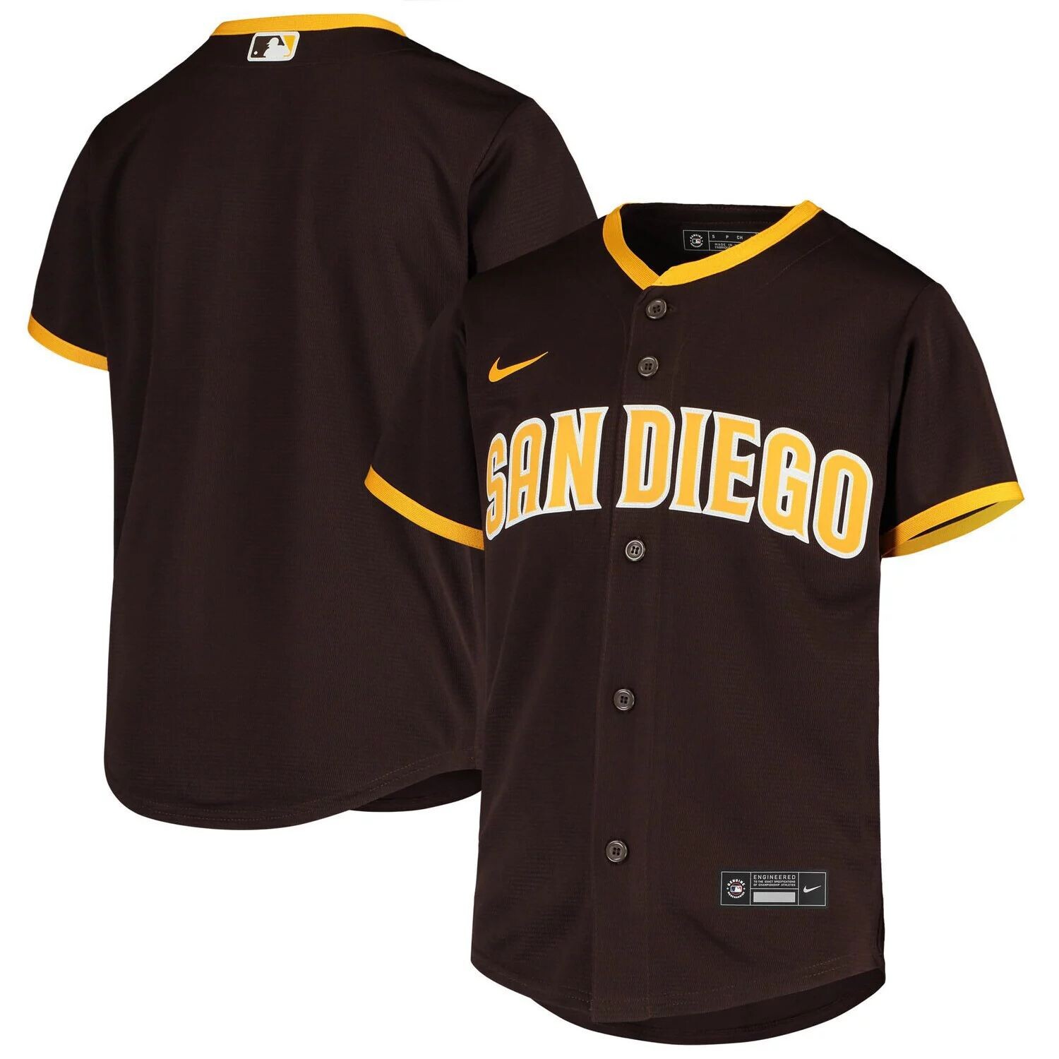 

Молодежная футболка Nike Brown San Diego Padres Road Replica Team Nike