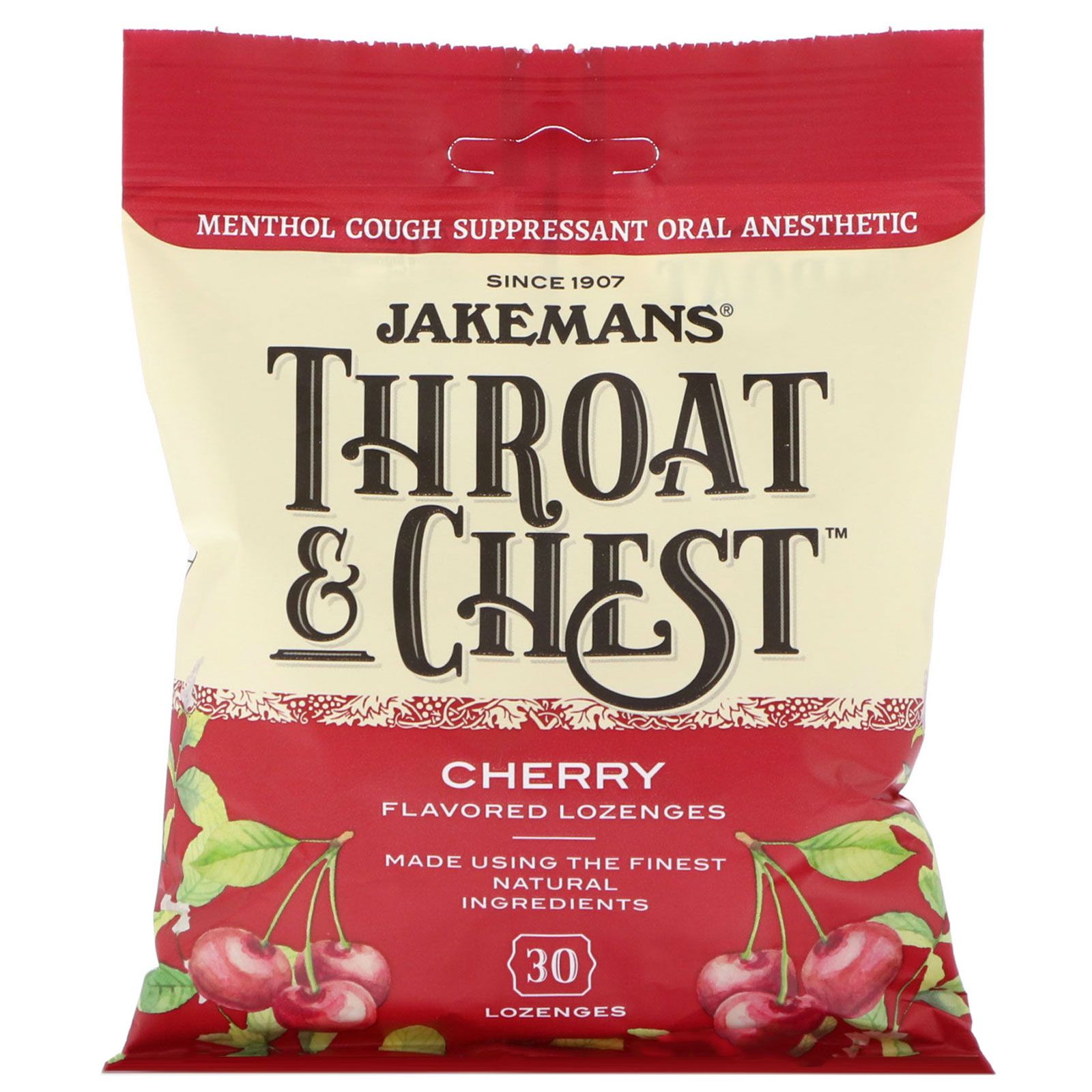 natural factors sore throat relief cherry 60 lozenges Jakemans Throat & Chest Cherry Flavored 30 Lozenges