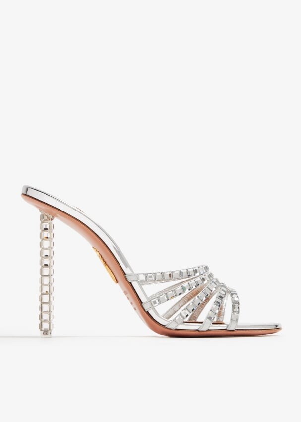 

Мюли Aquazzura Rock Chic 105, серебряный