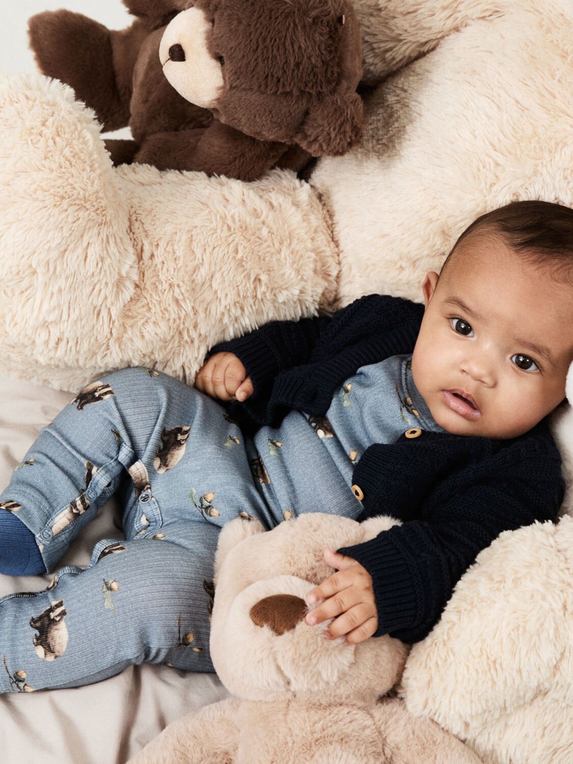 

NAME IT Baby Вязаный кардиган с длинными рукавами из органического хлопка, тёмно-сапфировый