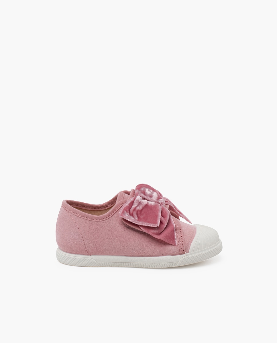 Спортивная обувь для девочки с бархатным бантиком Pisamonas, розовый