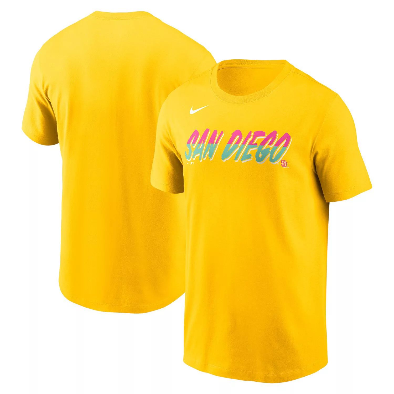 Мужская золотая футболка San Diego Padres City Connect с надписью Nike