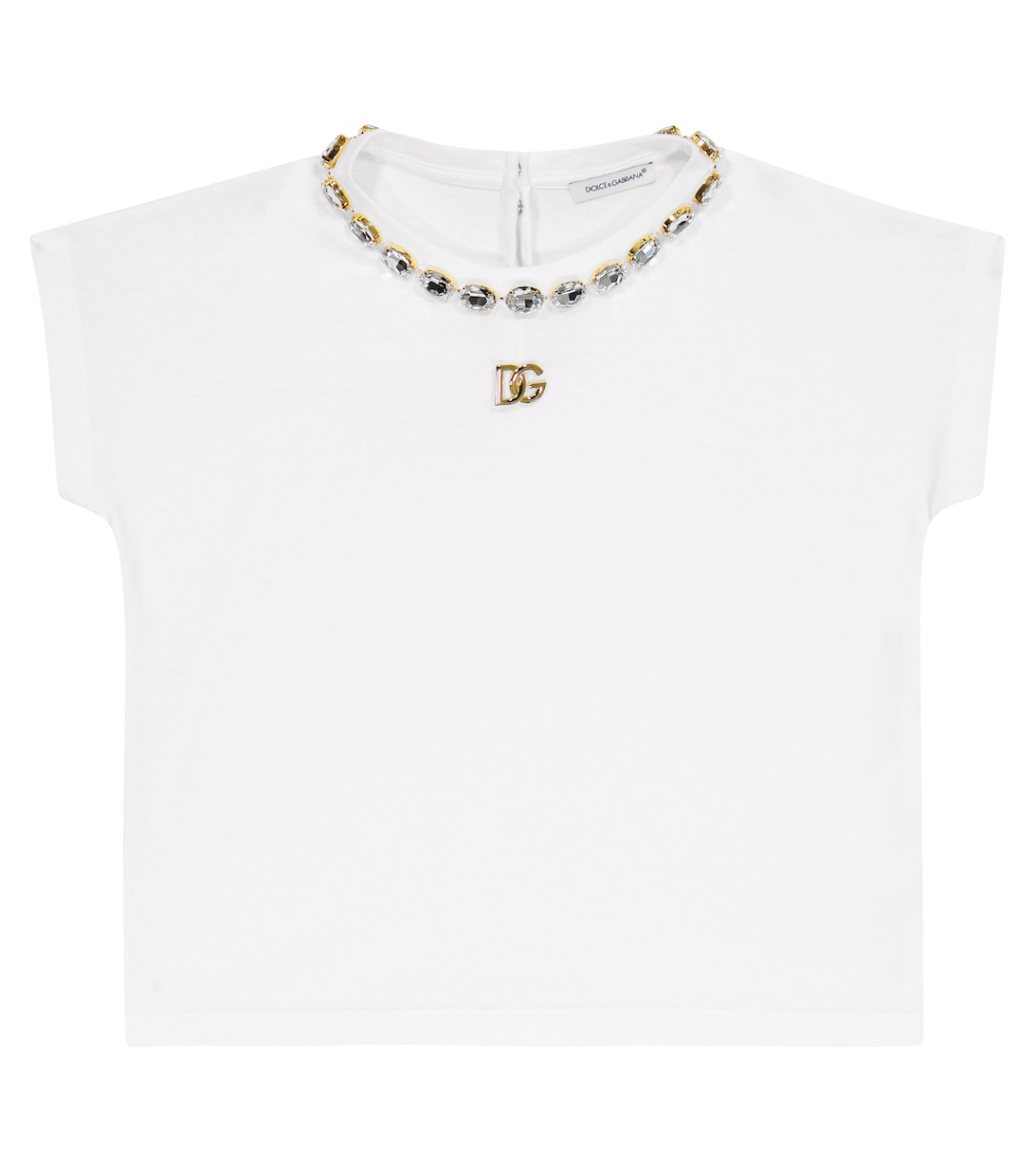 Украшенная хлопковая футболка Dolce&Gabbana, белый