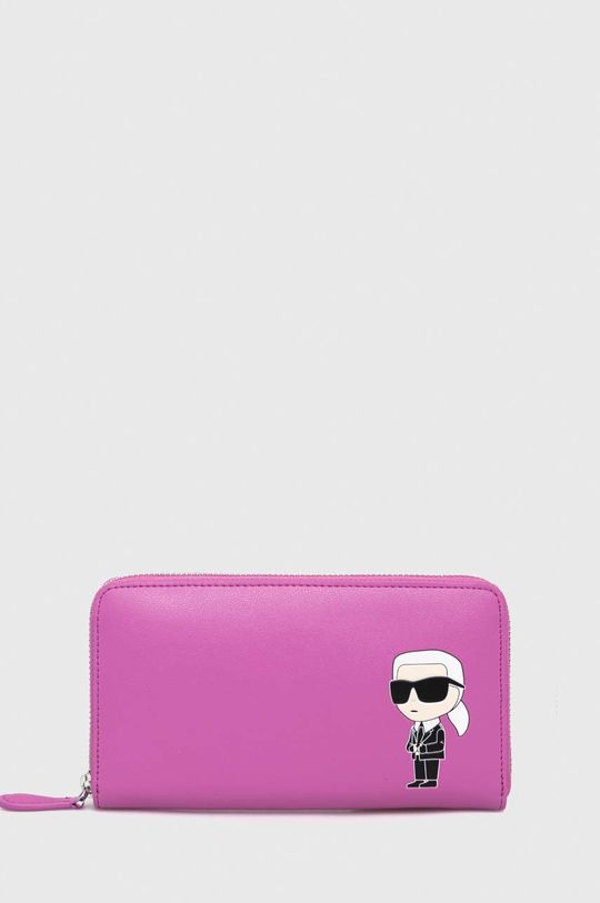 Кожаный кошелек Карла Лагерфельда Karl Lagerfeld, розовый