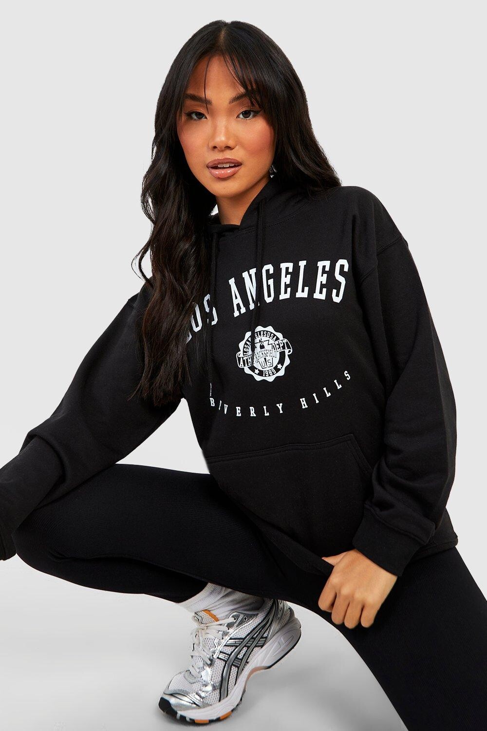 

Толстовка с принтом petite los angeles Boohoo, черный