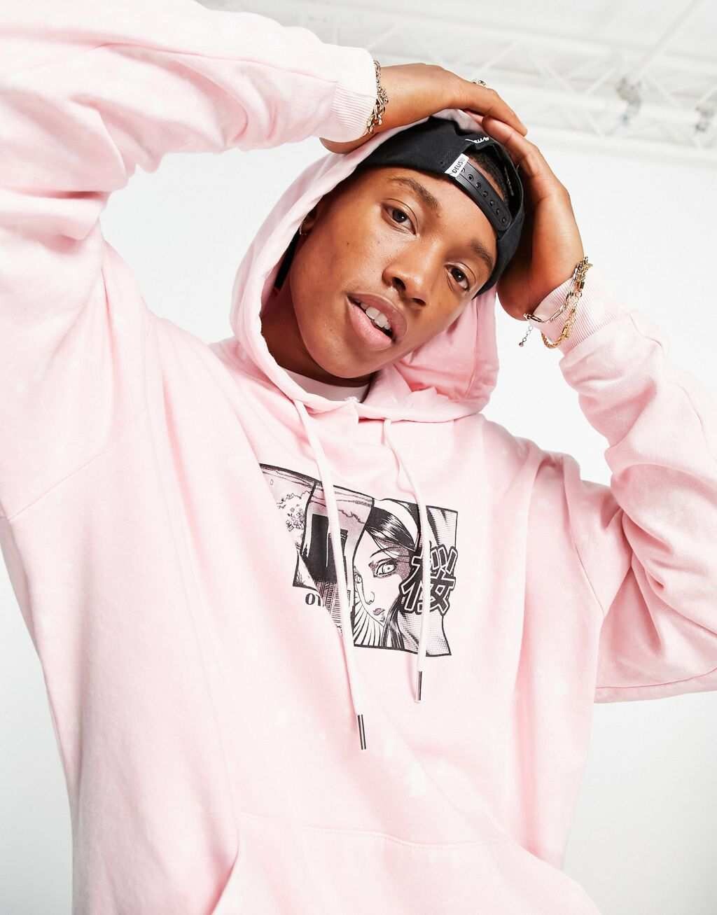 

Розовая толстовка оверсайз с мультяшным принтом ASOS DESIGN