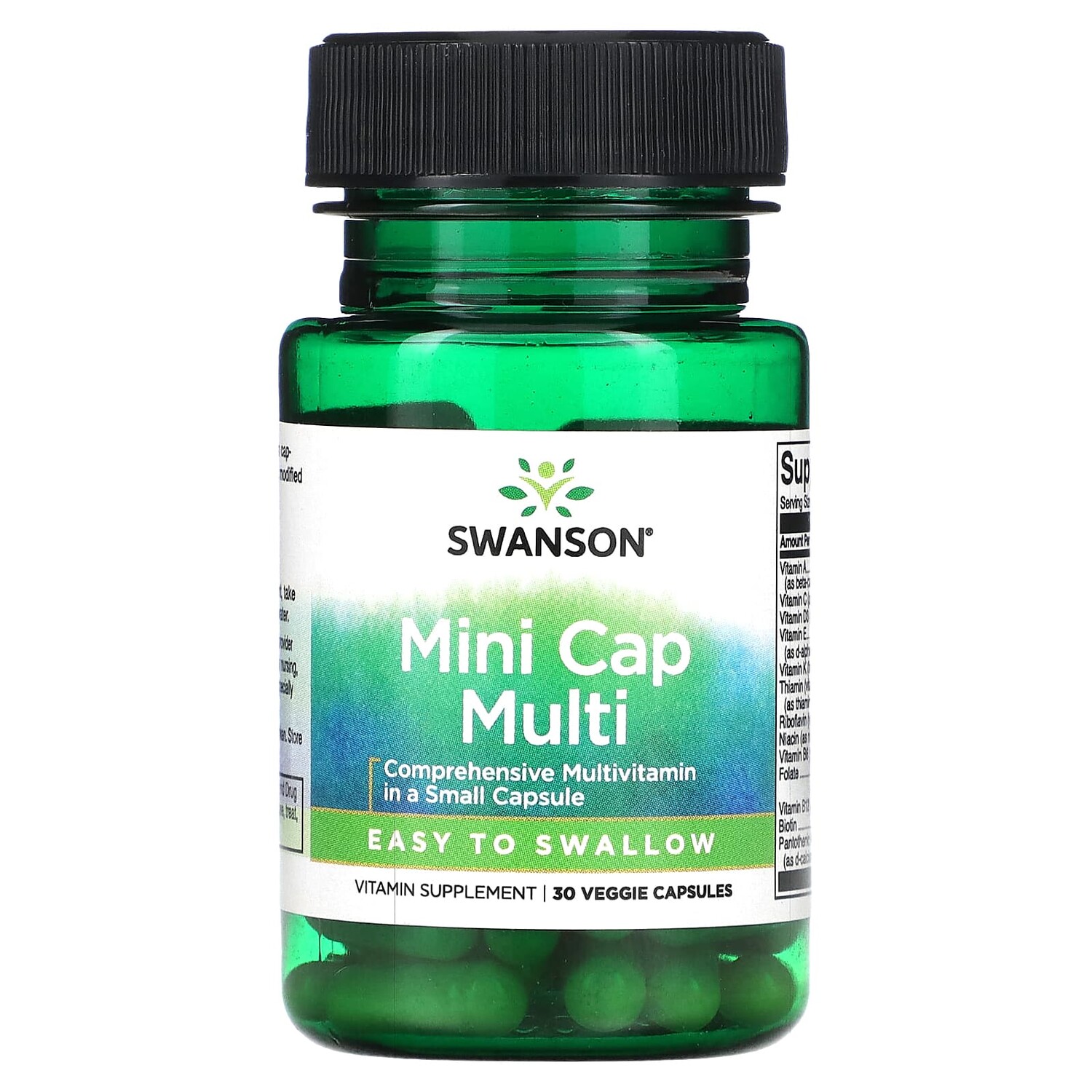 

Mini Cap Multi, 30 растительных капсул, Swanson