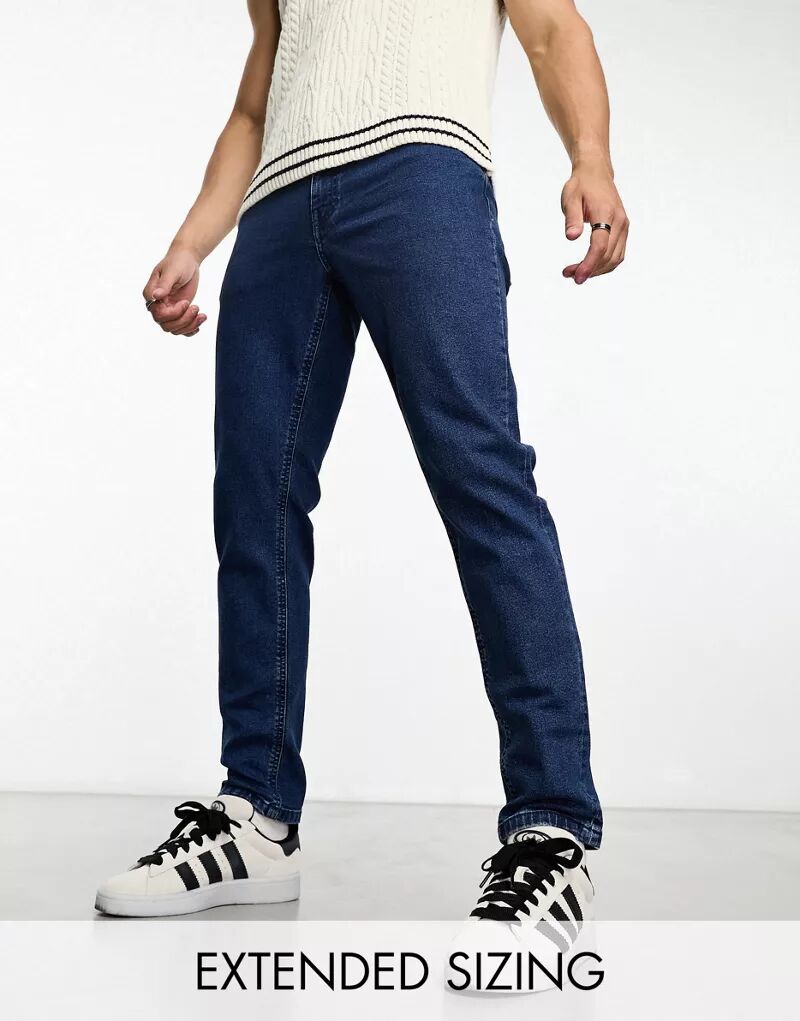 Синие зауженные джинсы в стиле ретро ASOS джинсы карандаш мужские в стиле ретро модные синие эластичные зауженные рваные джинсы с вышивкой дизайнерские брюки из денима в стиле хип