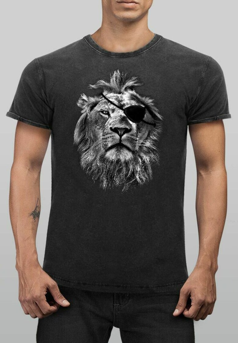 

Футболка с принтом COOLES ANGESAGTES VINTAGE LÖWE LION AUFDRUC Neverless, цвет schwarz