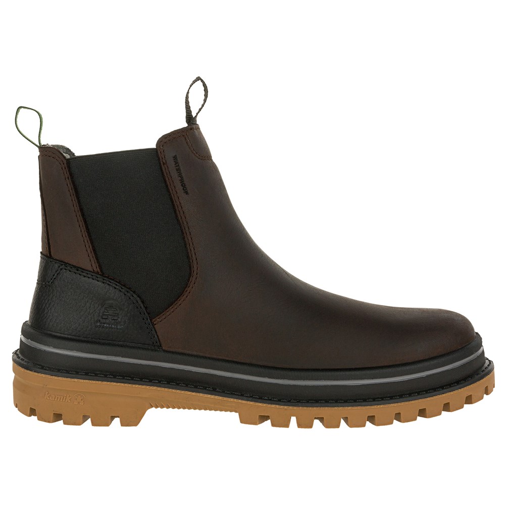 цена Мужские водонепроницаемые зимние ботинки средней длины TysonC Kamik, цвет chocolate leather