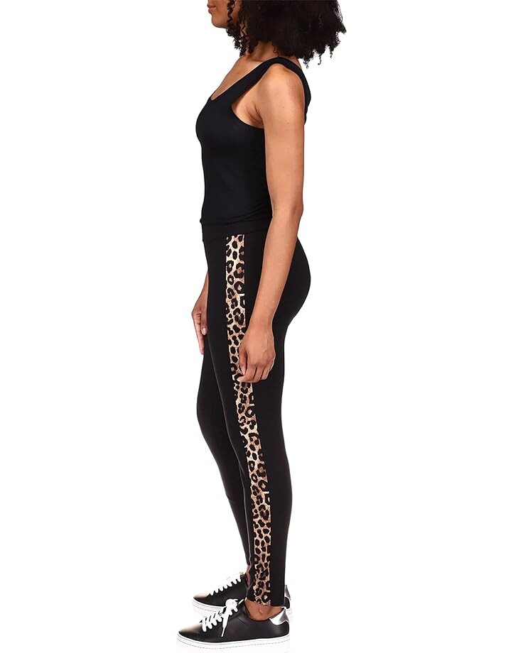 

Брюки Michael Kors Petite Cheetah Stripe Leggings, черный