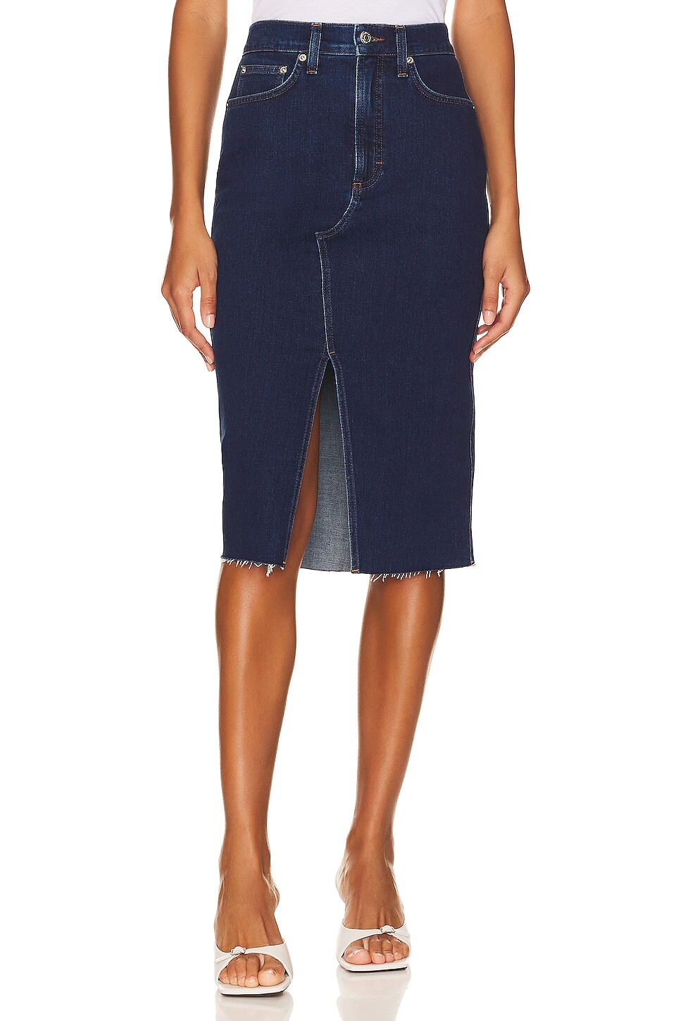 

Юбка миди Veronica Beard Breves, цвет Washed Oxford