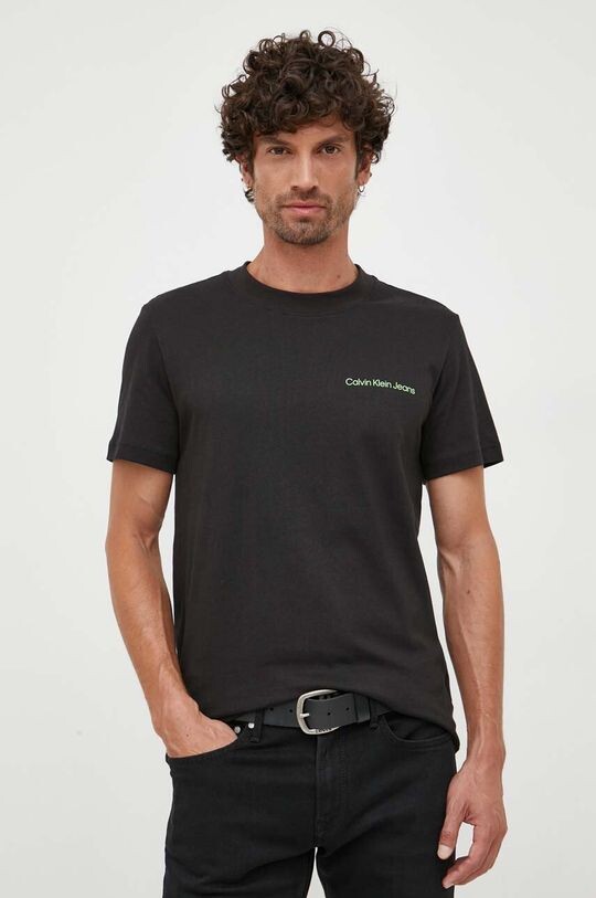 

Хлопковая футболка Calvin Klein Jeans, черный