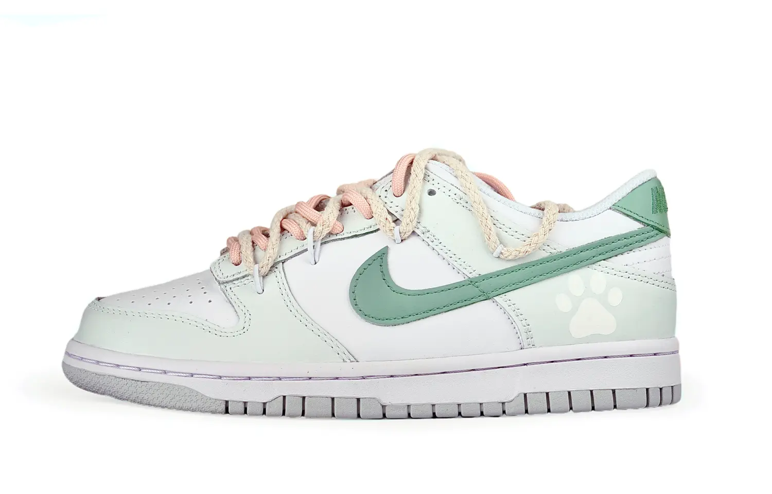 

Кроссовки для скейтбординга Dunk женские с низким верхом, белые/зеленые Nike