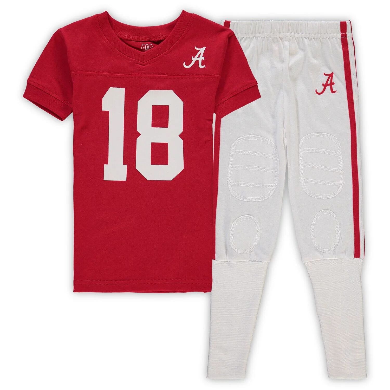 

Комплект для сна с футболкой и брюками Wes & Willy Crimson Alabama Crimson Tide Football Player для дошкольников и брюками с v-образным вырезом Unbranded