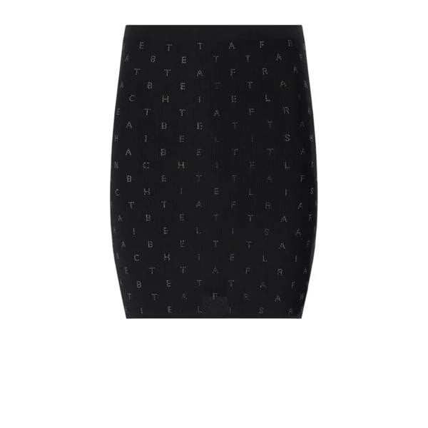 

Юбка knitted skirt with rhinestones Elisabetta Franchi, черный