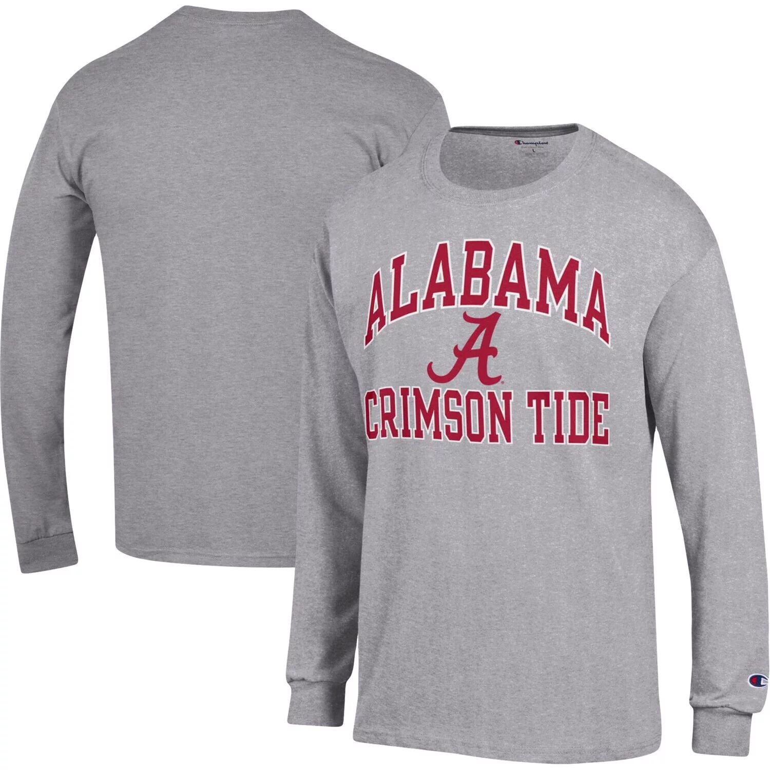 

Мужская футболка Champion Heather Grey Alabama Crimson Tide High Motor с длинным рукавом