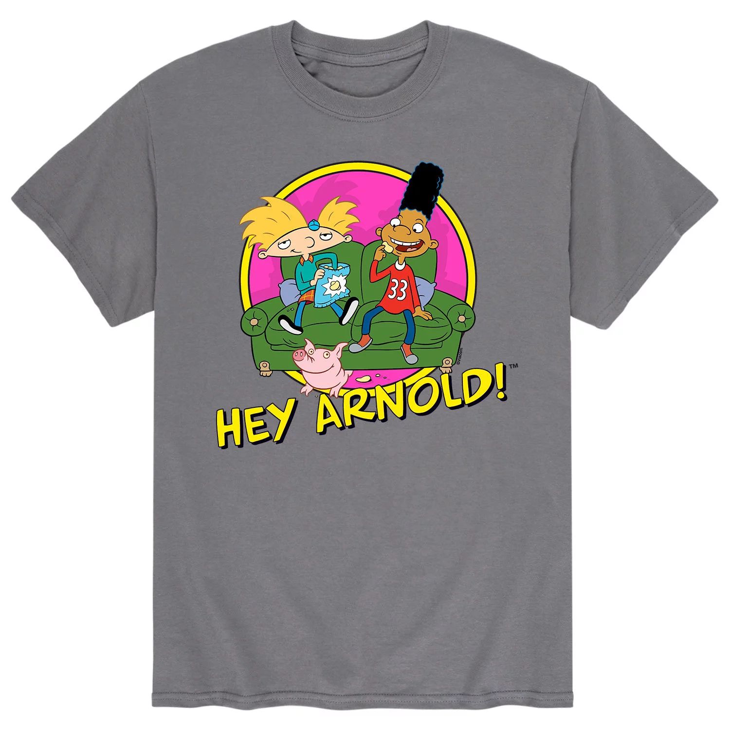 Мужской «Эй, Арнольд!» Круглая футболка для дивана Licensed Character