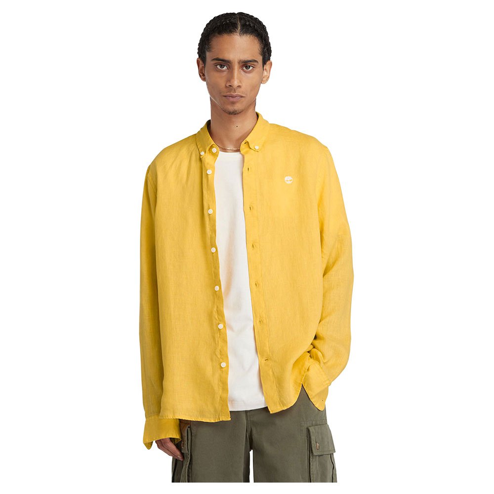 Рубашка с длинным рукавом Timberland Mill Brook Linen, желтый