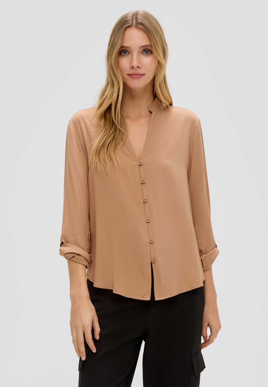 Блузка-рубашка QS, цвет sandstein